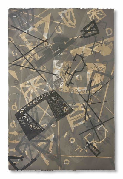Urban Layers I (mono print) by Ira Hoffecker